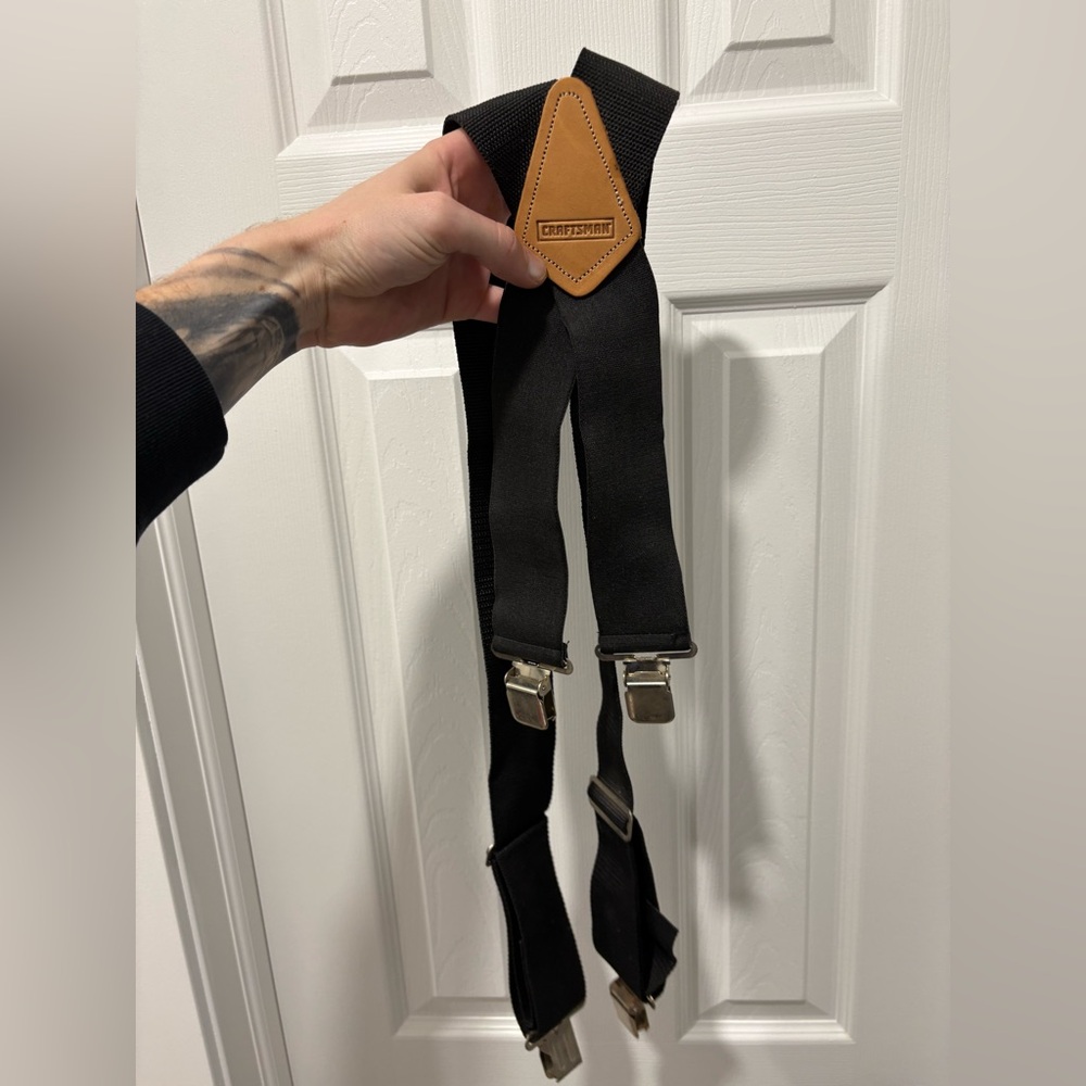 Craftsman Work Wear Black and Tan Suspenders Metal Clamps